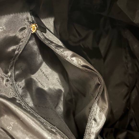 Versace Parfums Black Tote w Gold Accents Brand new wristlet strap - Picture 9 of 15